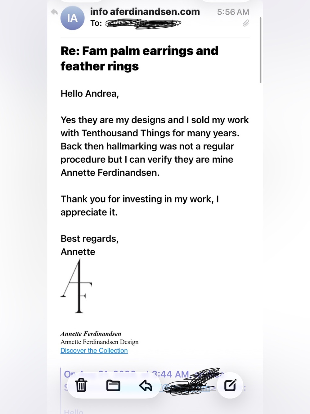 Annette Ferdinandsen fan palm earrings - Picture 4 of 4